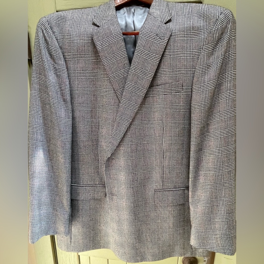 Hart Schaffner Marx Gold Trumpeter Cashmere Black and White Sports Coat Size 50L